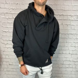 Umen Studio Umen Men’s 80’s Vintage Style Pullover Solid Black Hoodie Sz Medium